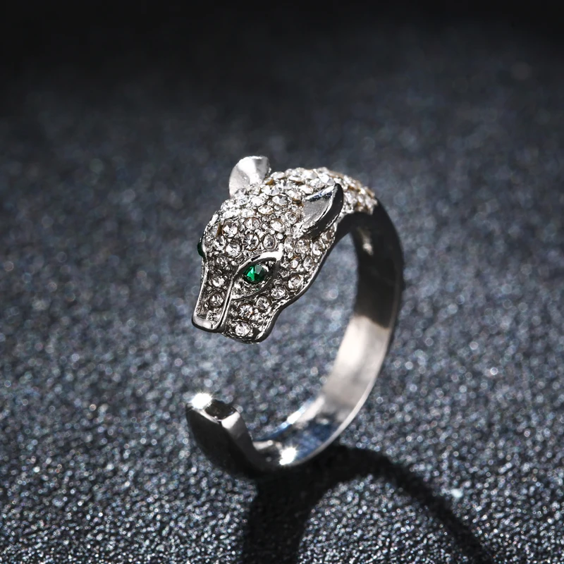 Индивидуальные парные кольца, зеленые глаза, кольца с пантерой, индивидуальное очарование, ювелирные изделия для женщин, подарок, вечерние кольца для мужчин