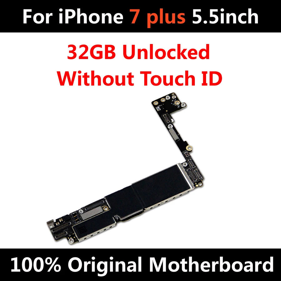 

For iPhone 7 Plus 5.5inch 32GB Original Motherboard Factory Unlocked Mainboard No Touch ID IOS System Updated