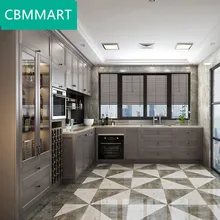 American grey color solid wood kitchen cabinets kitchen design with modern feeling American grey color solid wood kitchen cabinets kitchen design with modern feeling