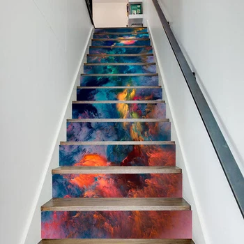 

Home Decor Decal PVC Colorful Clouds Waterproof Beautiful Art 3D Print Sticker Self Adhesive Diy Paper for Bedroom Stair Sticker