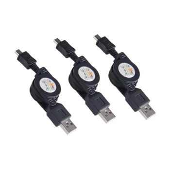 

Lot 5 times Micro-USB retractable synchronous load cable black