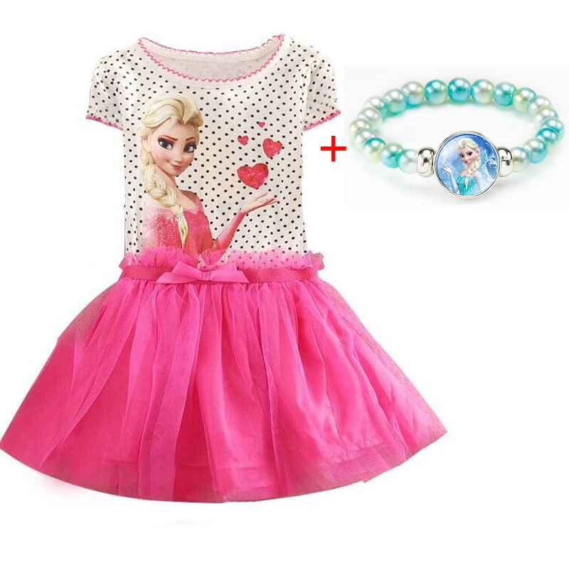 dress set F Летнее платье для маленьких девочек от 3 до 8 лет vestidos/платье принцессы Анны и Эльзы одежда для детей, праздничный костюм на день рождения - Цвет: dress set F