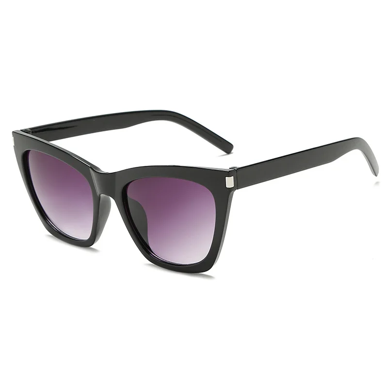 NYWOOH большой кошачий глаз солнцезащитные очки для женщин негабаритных градиентные солнцезащитные очки оттенки Женские винтажные очки в леопардовой оправе UV400 - Цвет линз: Черный