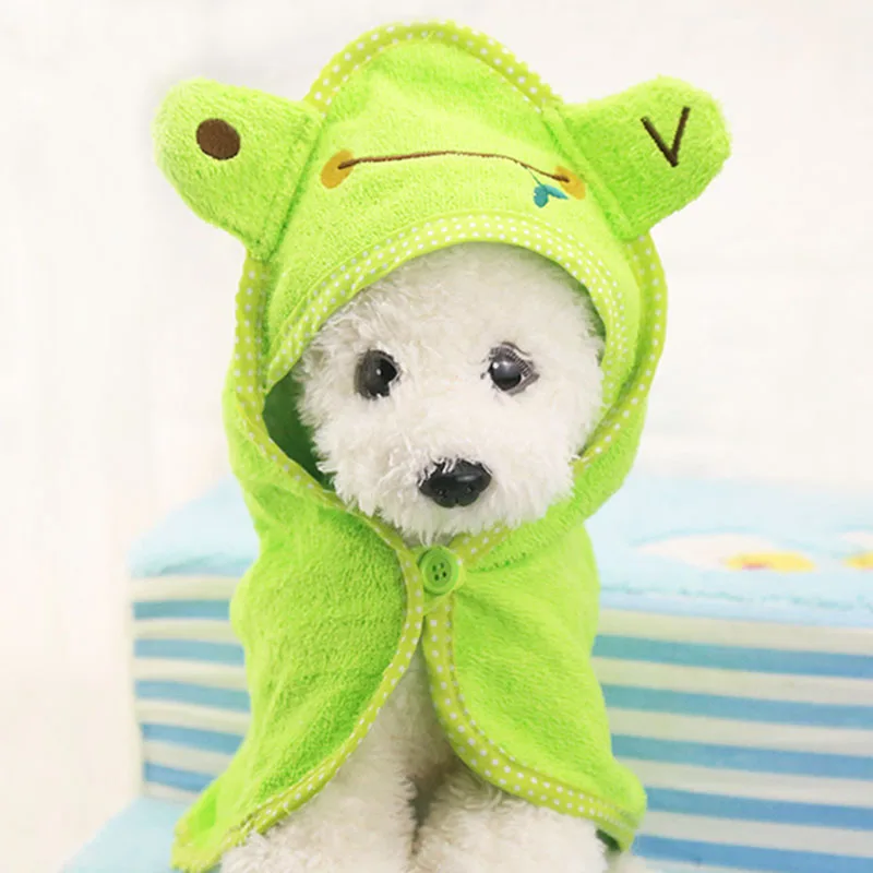 Собака кошка толстовки Щенок супер абсорбирующие халаты необходимый чистящий поставка для милого полотенце для собак мягкое сушильное банное полотенце для домашних животных - Цвет: Зеленый