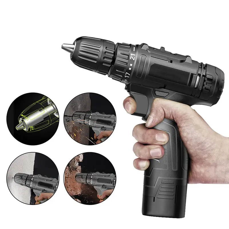 

Multi-function Electric Screwdriver With 12V Lithium Battery Household Tool Electric Screw Hand Drill Power Tools
