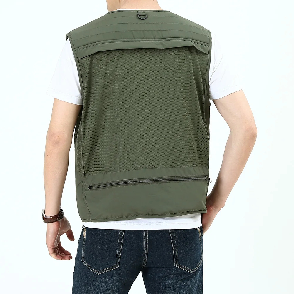 Spring And Autumn Summer Style Waistcoat Men's Casual Outdoor Quick Drying Breathable Mesh Fishing Photographical Vest Men's Can