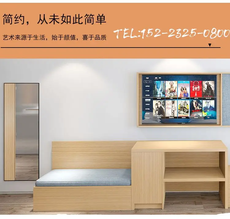 Nội thất khách sạn chuỗi nhanh phòng khách homestay căn hộ gia đình chuyên dụng tích hợp ghế sofa TV tủ kệ hành lý - Nội thất khách sạn