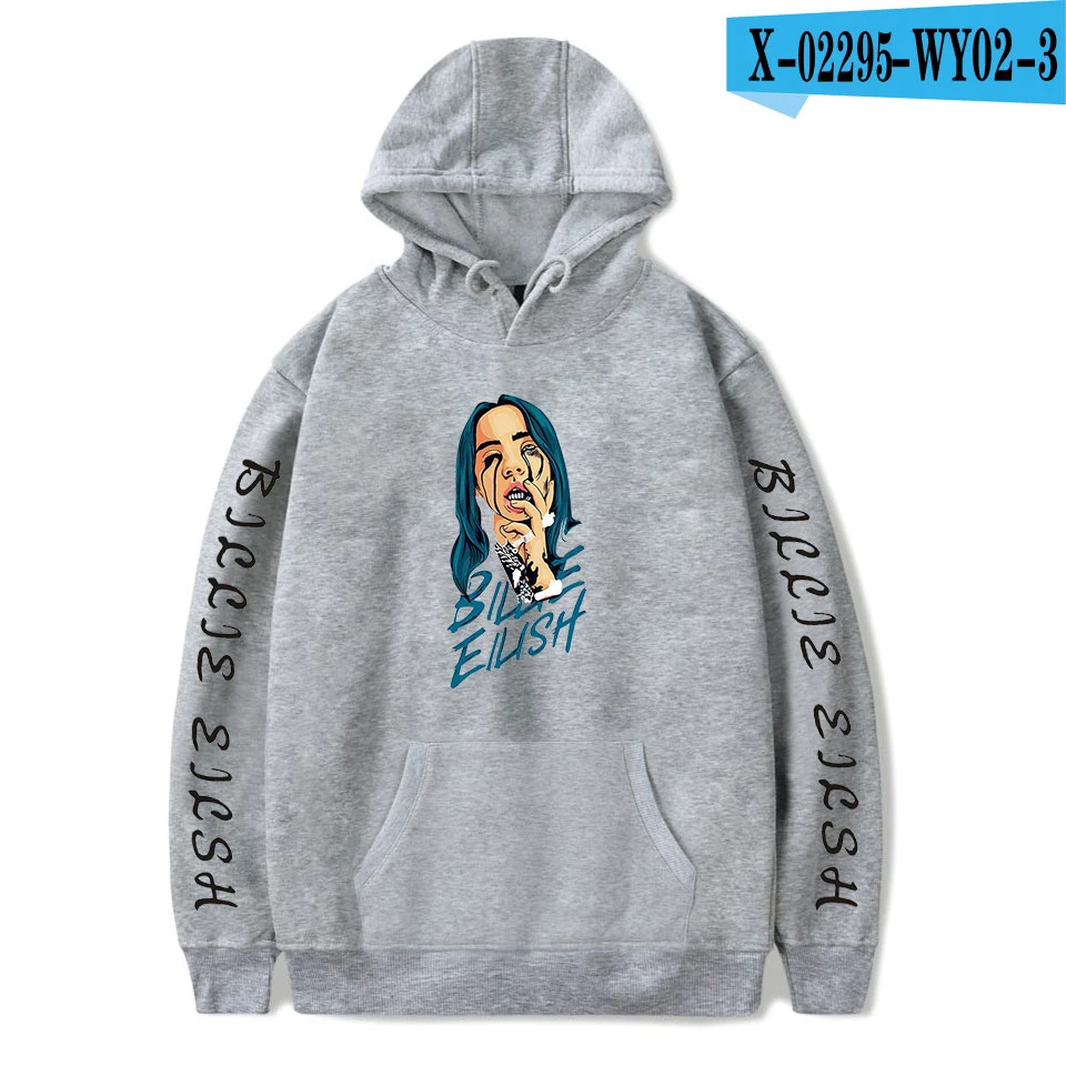 As picture Новая популярная модная Толстовка Billie Eilish, женская и мужская толстовка, пуловер на осень и зиму для мальчиков и девочек, удобная Черная куртка - Цвет: As picture