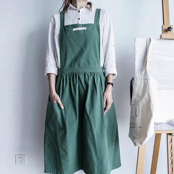 

Pure Color Kitchen Apron Cooking For Woman Chef Waiter Cafe Shop BBQ Hairdresser Aprons Custom Logo Gift Bibs