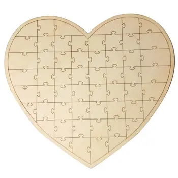 

Rustic Wooden Heart Guestbook Jigsaw Puzzle Guest Book Alternative Wedding Party Favors Personalized Gift