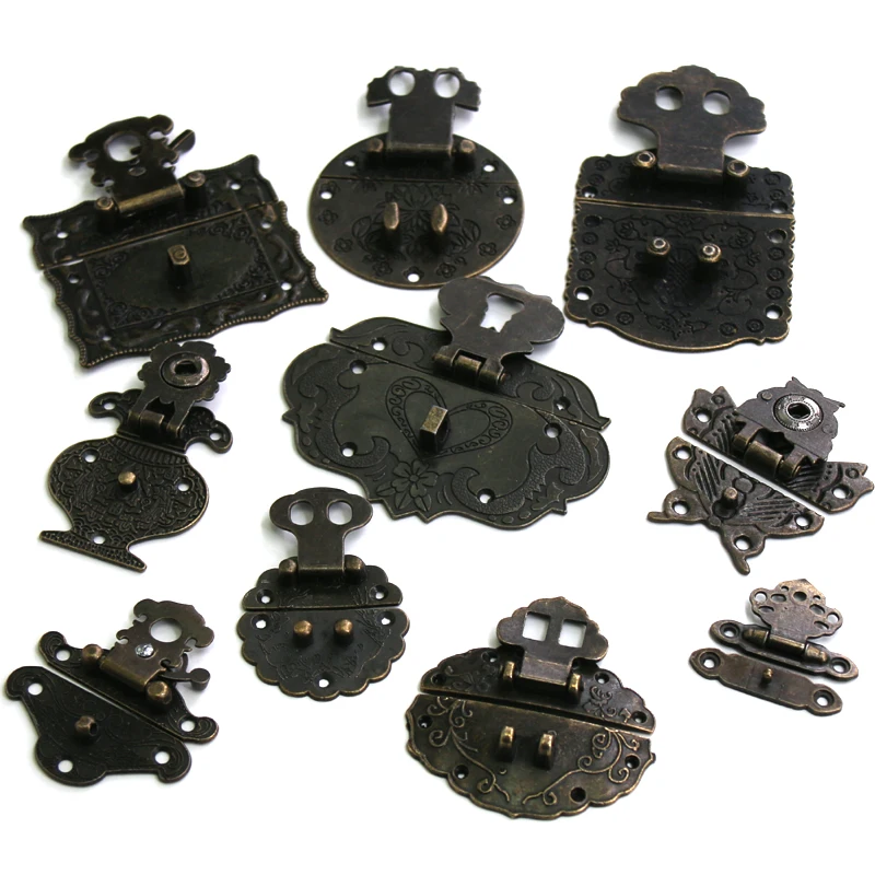 Antique Bronze Clasp Latch Vintage Decorative Hasp for Jewelry Boxes Suitcase Cabinet 1PC