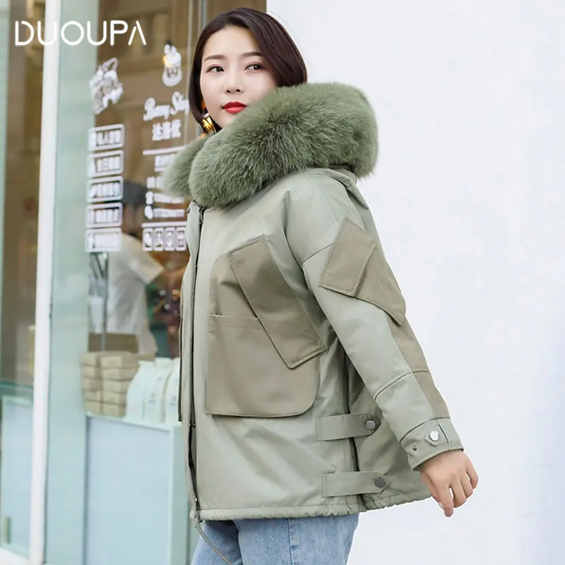 

2019 Autumn and Winter New Style to Overcome Female Short Paragraph Fur Rabbit Fur Detachable Liner Fox Fur Collar Coat Hot Sale
