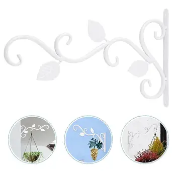 

1Pc European Modern Wall-Mounted Flower Hook Wrought Iron Flower Basket Hanging Rack Metal Hanging Flower Stand
