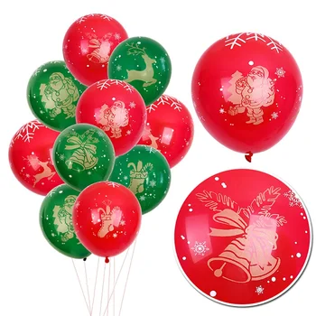 

Merry Christmas Balloon Red Green Latex Balloon Santa Claus Christmas Tree Print Christmas Decoration Balloon
