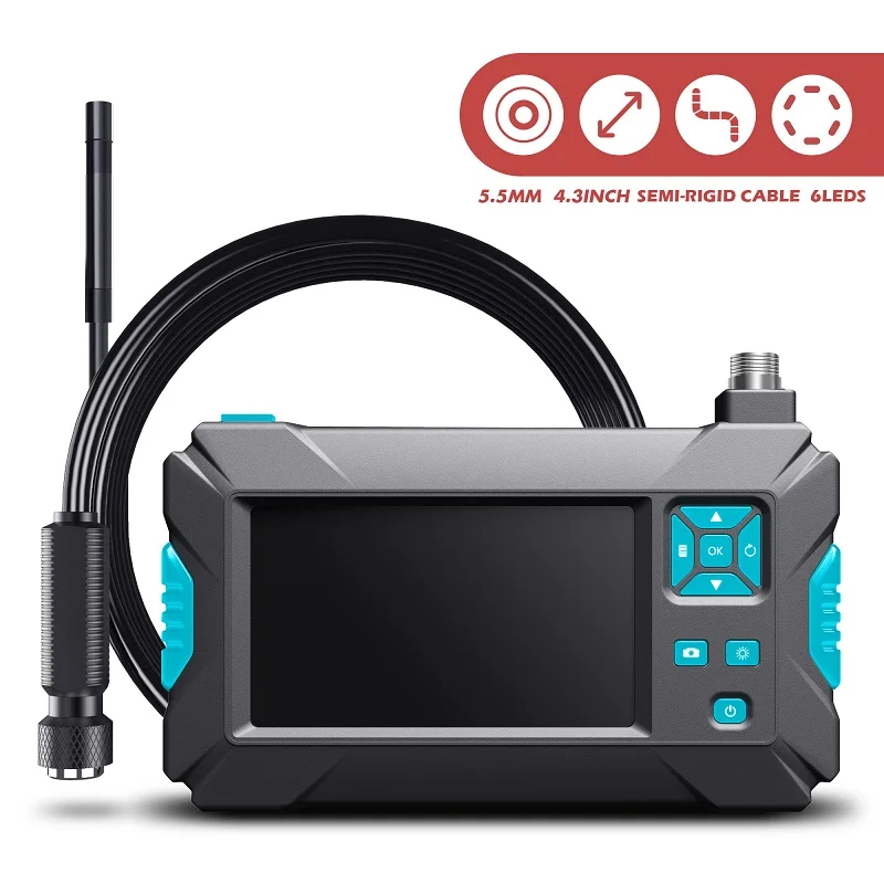 3.9mm 5,5mm 8mm Inspektion Endoskop kamera HD1080P 4,3 zoll Bildschirm IP67 Wasserdicht Industrielle Endoscop