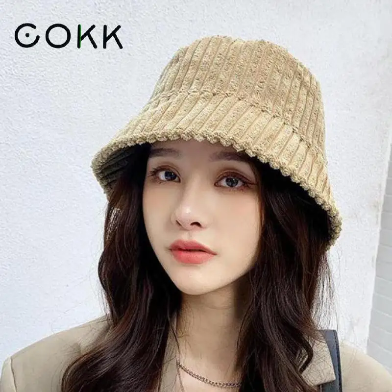 COKK 2020 новая осенне зимняя Вельветовая винтажная Панама женская шапка в стиле хип