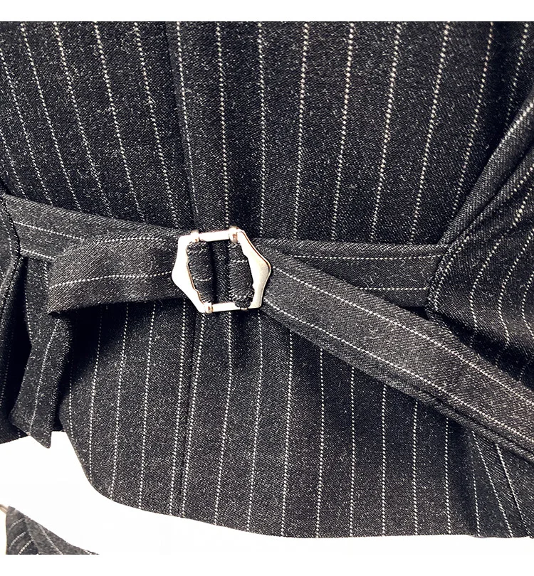New Men's British Style Gentleman Suit Three-piece Groom With The Scorpion Host Stripe Korean Version Of The Suit