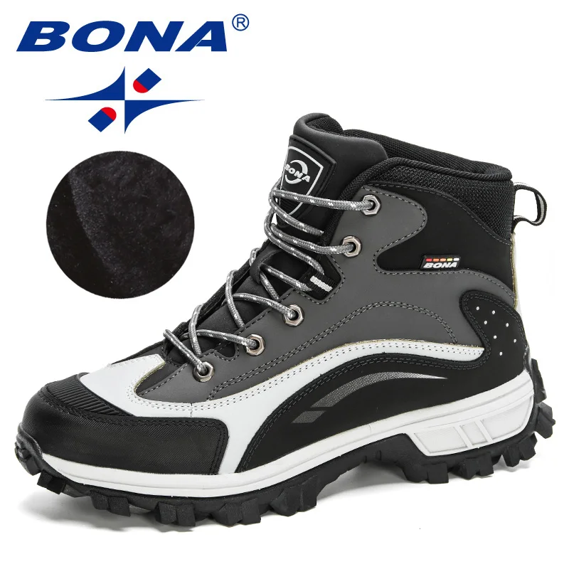 Footwear BONA Ankle-Boot Non-Slip Winter New-Designers Warm Outdoor Nubuck Plush Masculino
