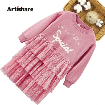 

Girls Dress Letter Dresses For Girl Lace Dress For Kids Tiered Costume For Girls Casual Style