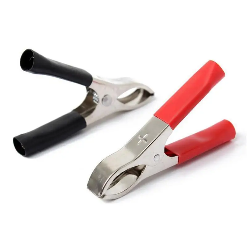 2PCS Red+Black 75mm 30A Crocodile Car Caravan Van Battery Test Lead Clips Best Promotion Alligator Clips