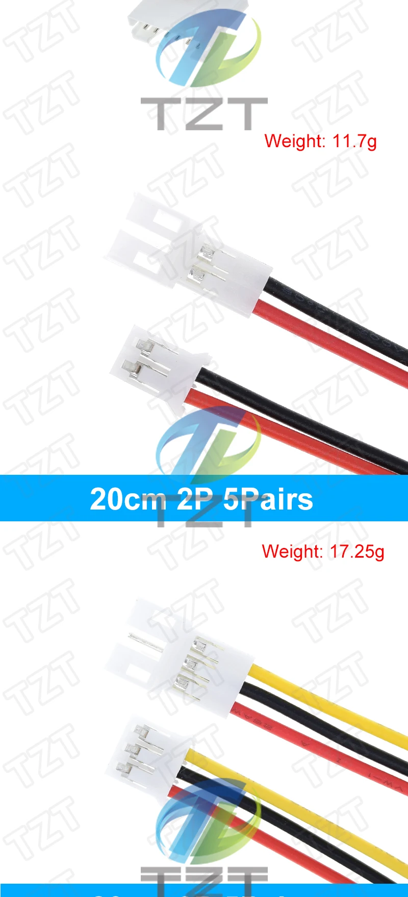 10 Stück 5 Paar Micro JST PH 2.0 2P 3P 4P 5P 6PIN Stecker-Buchse-Verbinder mit Kabeln 20CM+20CM für Arduino MP3 – Detail 4