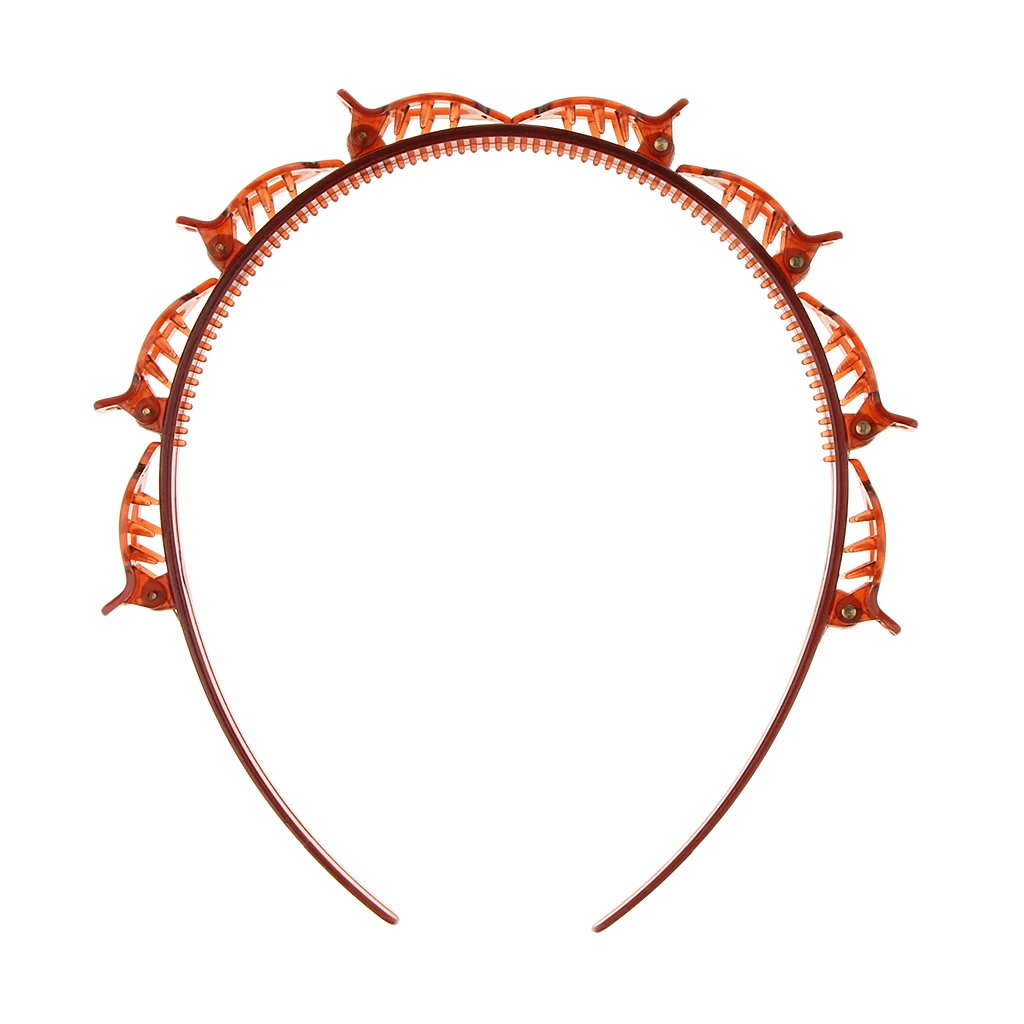 Fashion Double Layer Band Twist Plait Clip Front Hair Clips, Hairpin Headband Beauty Tool Hair Accessory