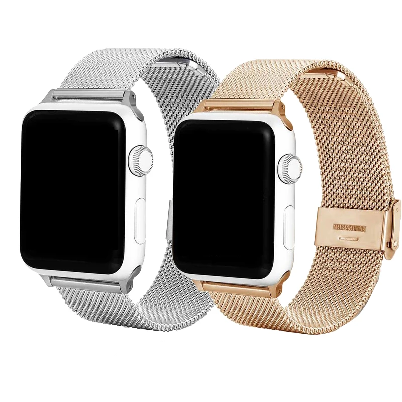 Ремешок Миланская петля для Apple Watch 38/ 42/ 40 мм 44 браслет из нержавеющей стали