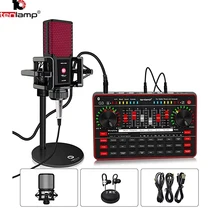 

Tenlamp Bluetooth Sound Card Microphone Audio USB Headset Webcast Live Sound Card Interface External Usb Sound Card for Singing