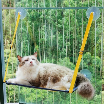 

Mesh Bed Removable Accessories Litter Box Strong Sucker Balcony Home Window Mounted Cat Hammock Seat Hanging Wall Breathable Pet