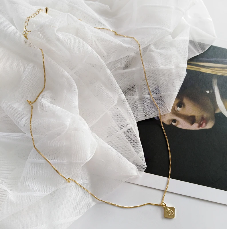 Винтажное квадратное ожерелье с подвеской монета с портретом для женщин, модное длинное ожерелье с фигуркой и подвеской золотого цвета, женское ювелирное изделие в подарок - Окраска металла: 2