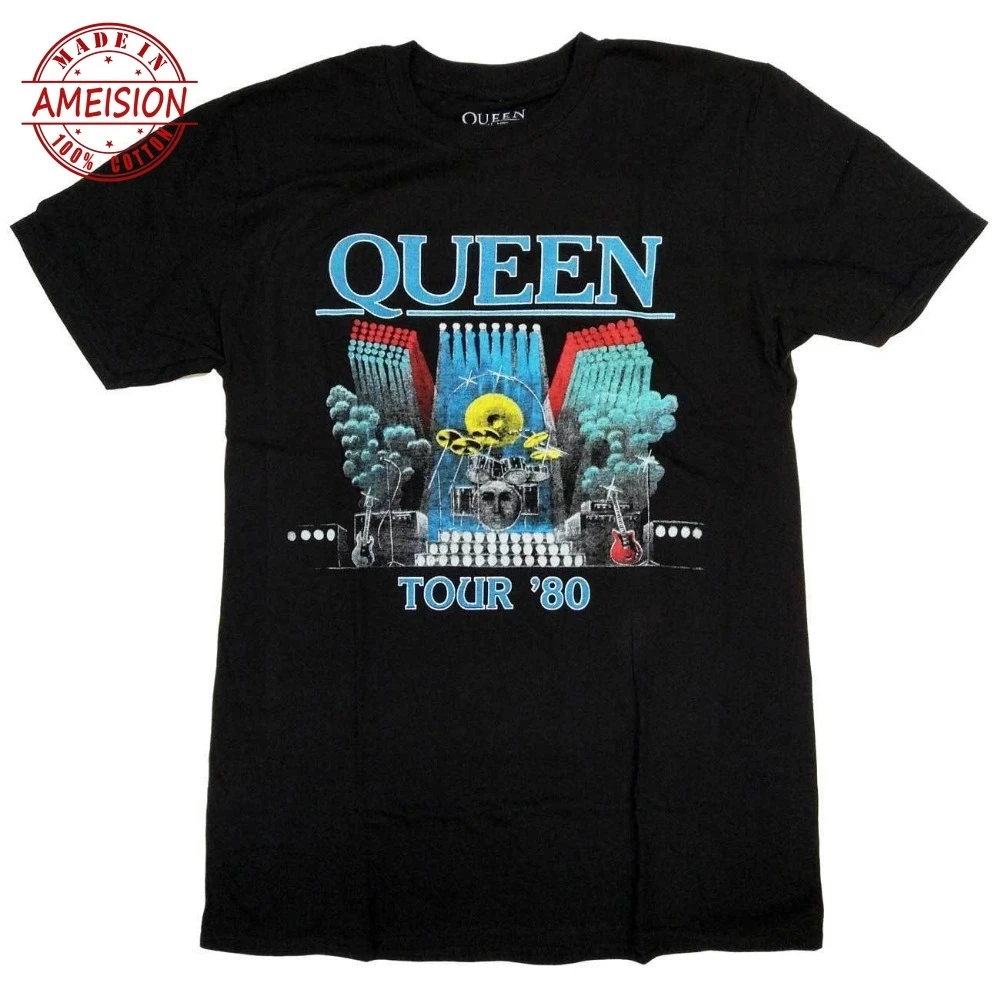 

Queen T Shirt - Tour 80 Retro Design 100% Officially Licensed Bohemian Rhapsody