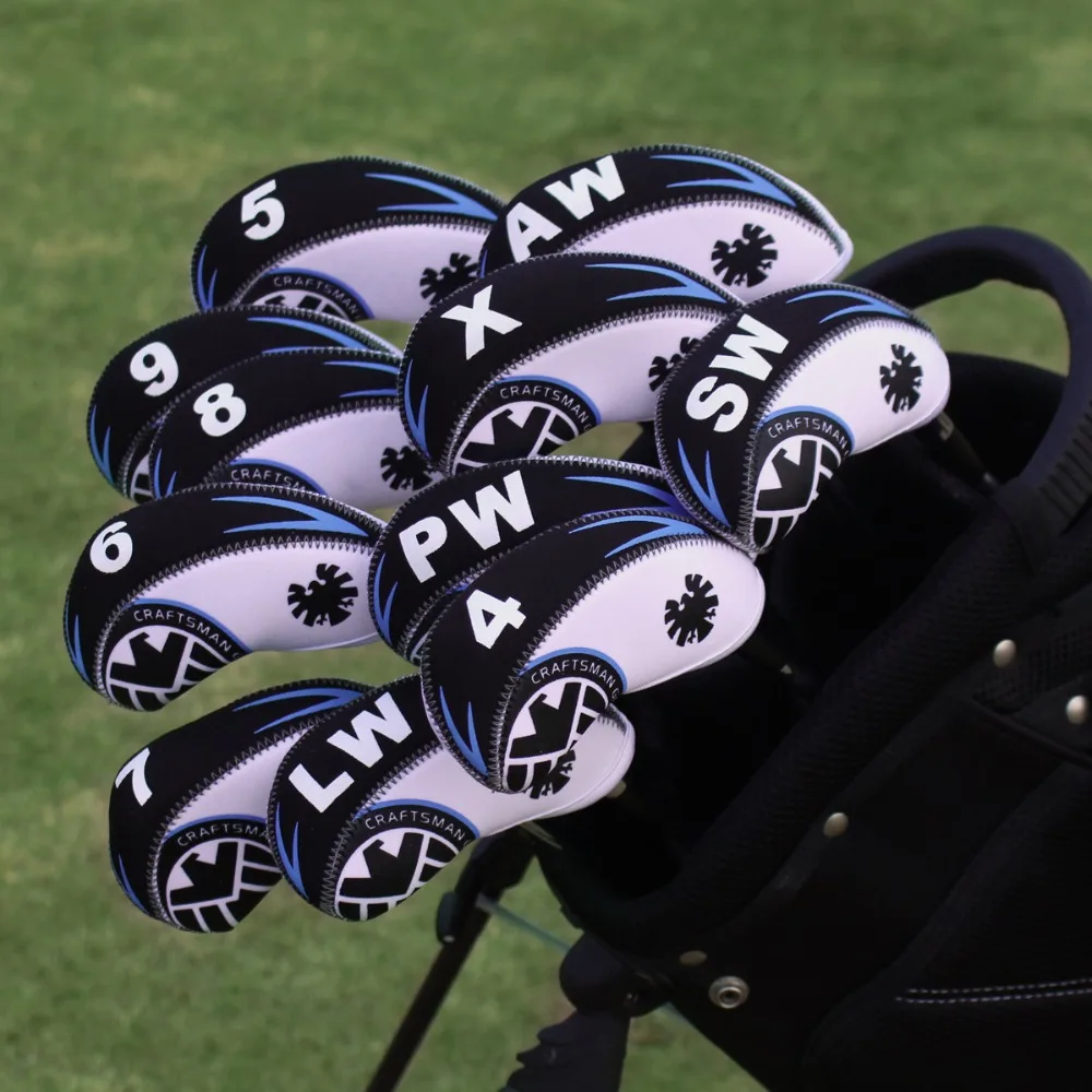 Craftsman Golf Iron чехлы на голову подходят JPX MP AP 4 5 6 7 8 9 AW SW PW LW X 11 шт. S. H. I. E. LD неопрен