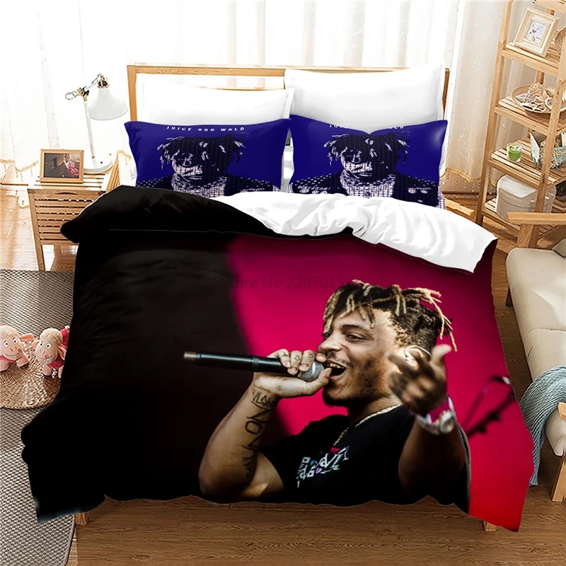 Juice Wrld 3D Bedding Set Print Duvet Cover Set with Pillowcases Home Textile Single Double Twin Full Queen King Size Bedclothes 6