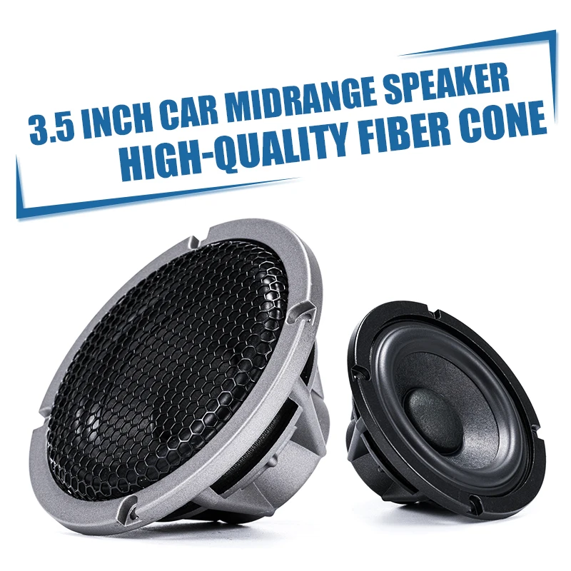 2pcs High-quality car audio modified 3.5-inch fiber cone mid-range speaker car audio three-way dedicated mid-range speaker