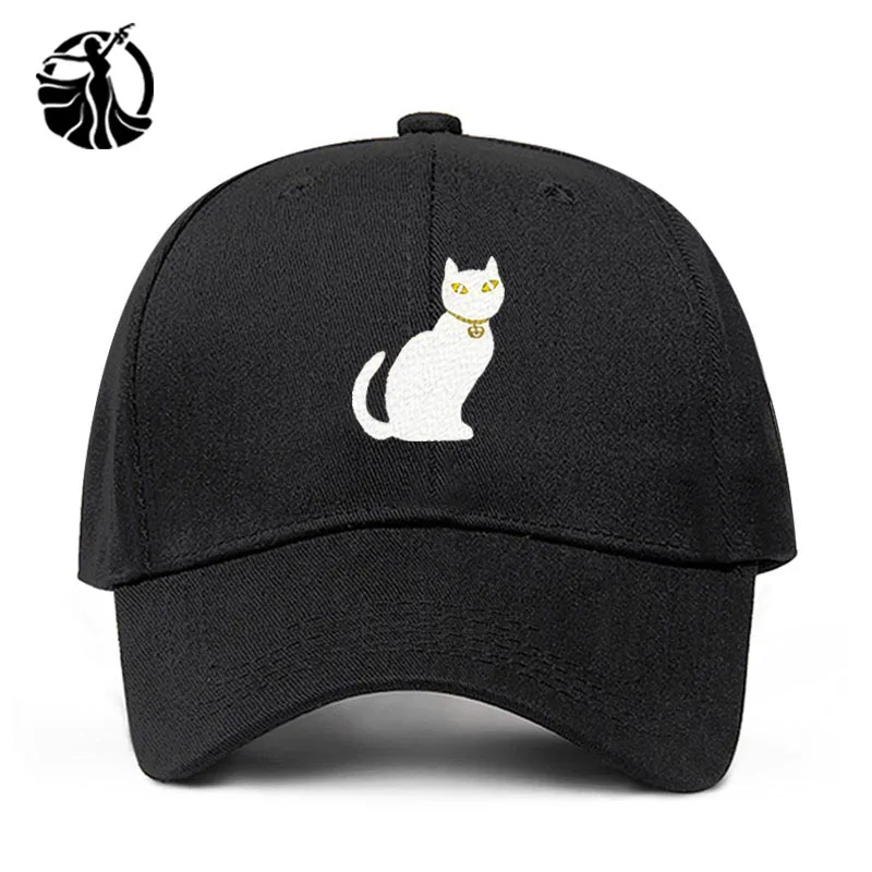 Черная кошка Хэллоуин вышивка дизайн Basebll шапочка из хлопка Мода папа шляпа весна и осень Гольф кепки женские шляпы дропшиппинг