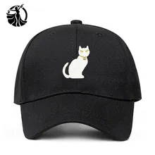 Черная кошка Хэллоуин вышивка дизайн Basebll шапочка из хлопка Мода папа шляпа весна и осень Гольф кепки женские шляпы дропшиппинг