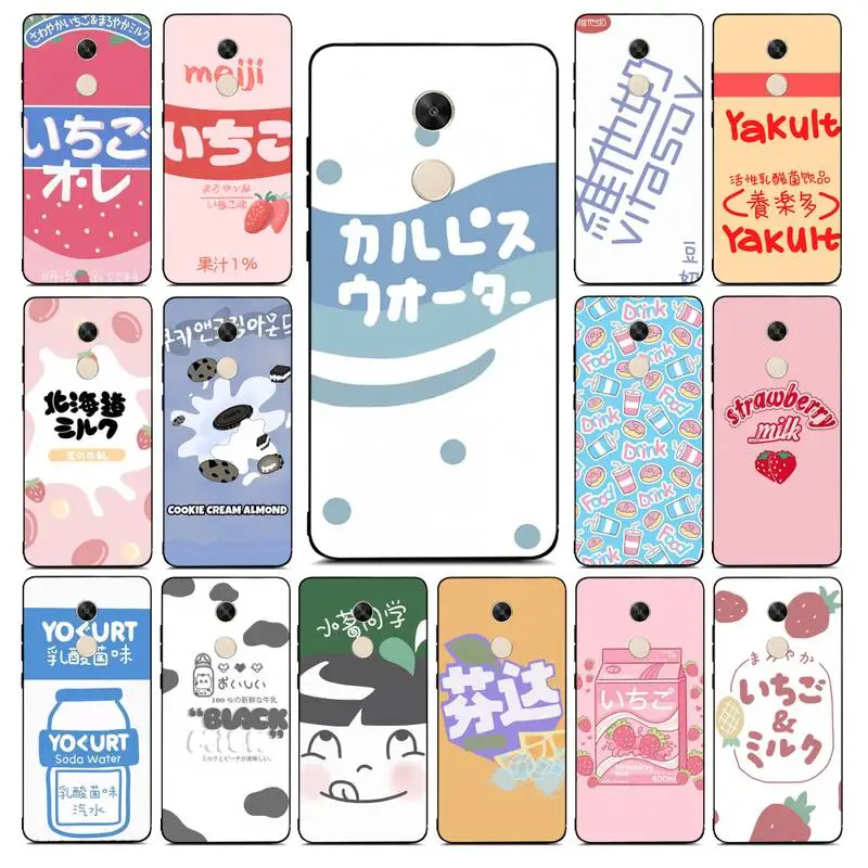 MaiYaCa Kawaii японский клубничный молочный напиток бутылка телефонный чехол для Redmi Note