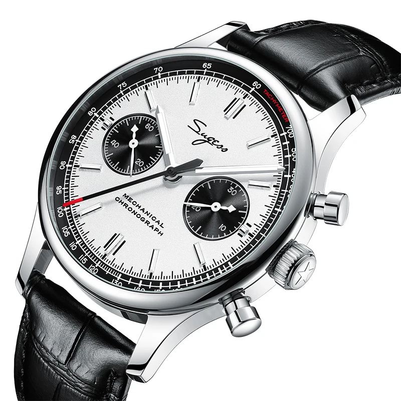 40mm Mechanical Chronograph Sapphire Watch Men 38mm Seagull 1963 Movement st1901Gooseneck Pilot Watches Mens 2020 montre homme
