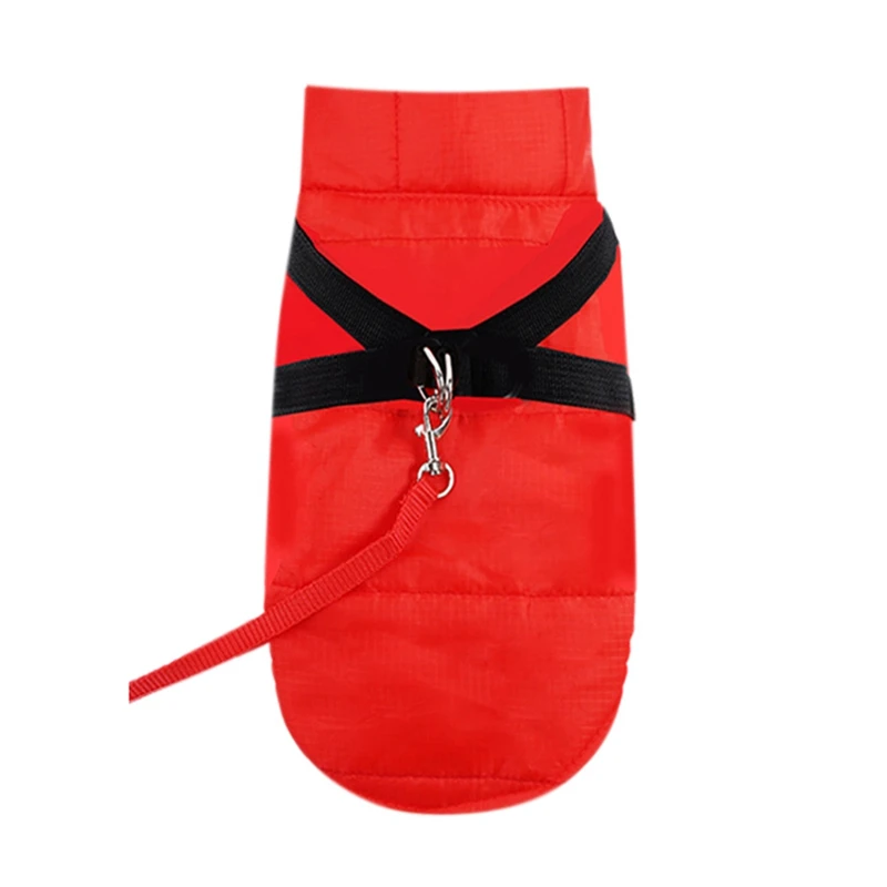 Зимние для домашних собачек водонепроницаемый пальто Одежда для щенков с обхватывающие грудь ремни жилет для маленькие собачки чихуахуа, йоркширского терьера, Костюмы - Цвет: Красный