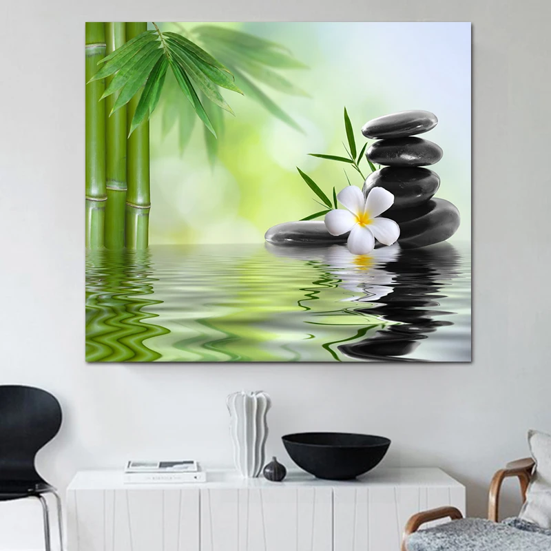 

canvas paintings picture zen green posters and prints wall art picture for living room office decorations for home interior