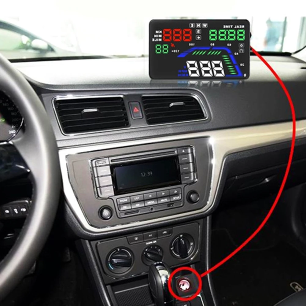 Q7 5,5 дюймов gps Спидометр ABS цифровое позиционирование HUD светодиодный дисплей на голову Универсальный Авто Портативный Автомобиль Зажигалка для вождения