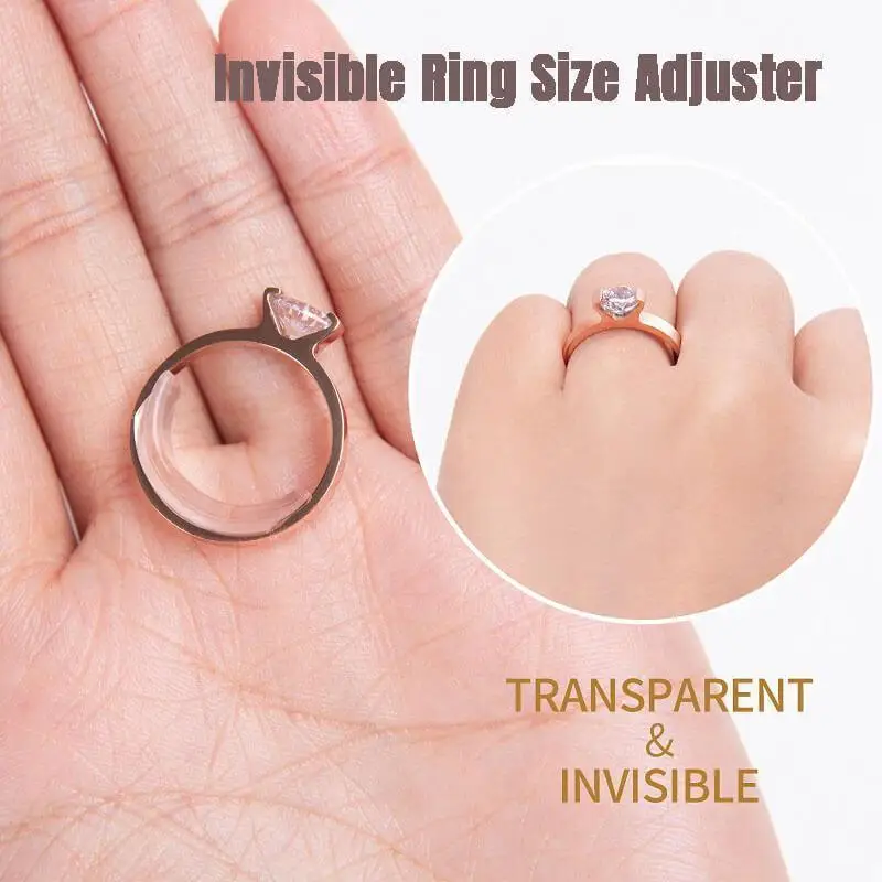 8Pcs/Set Ring Re-sizer 8 Sizes Silicone Invisible Ring Size Reducer Adjuster UK 