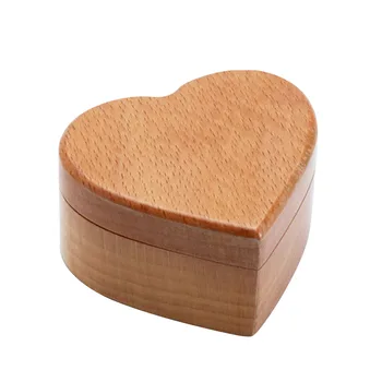 

Rustic Mini Pocket Jewellery Storage Heart Shaped Engagement Magnetic Lid Anniversary Gift Wooden Ring Box Vintage Trinket