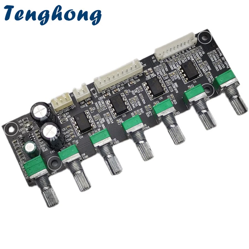 Tenghong 5.1 Digital Power Audio Preamplifier Board 12V Dual Power Supply Audio Preamp Board Adjustable Frequency With IC Block ctrianglelab swiss heatsink block all metal hotend with slotted cooling block for wanhao i3 monoprice maker select cocoon create