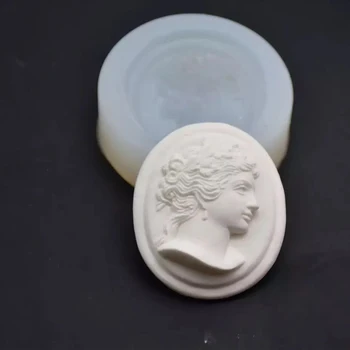 

DIY Figure Soap Silicone Mold Craft Tools Oval portrait Handmade Making Soap Mold Retro Silicone Form Epoxy Scented Plaster Tray
