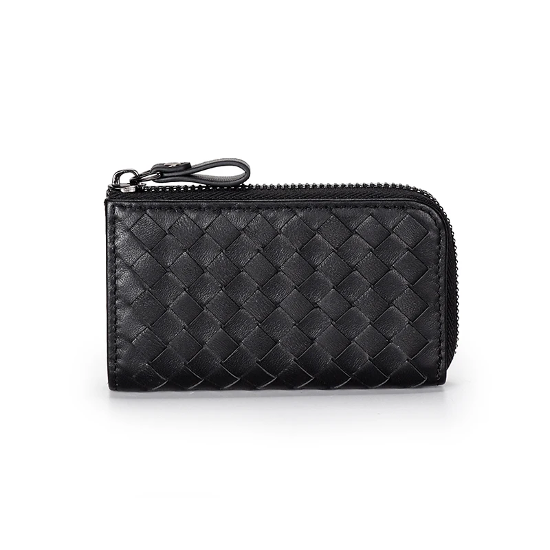 

COMFORSKIN Sheepskin Hand-made Knitting Men Key Wallet New Arrivals Genuine Leather Women Key Housekeeper With 6 Key Holders