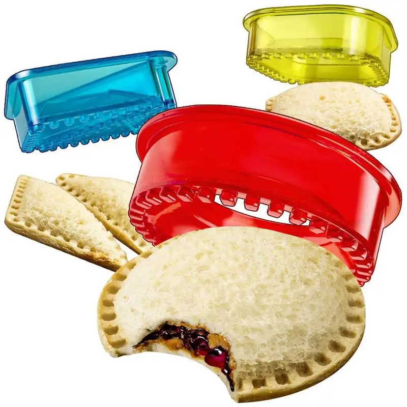 3pcs Bread Molds Plastic DIY Sandwich Cutter Sealer Breakfast Lunchbox Toast Making Mold Kitchen | Дом и сад