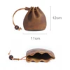 Moterm Original Handmade Genuine Leather Unisex Coin Purse Cow Leather Coins Money Pocket Retro Wallet Drawstring Storage Bag ► Photo 2/6