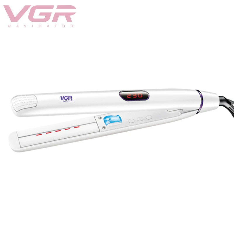 VGR 501 Hair Curler Dual-Use Straightener Professional Styling Appliances PTC Heating Element Iron Corrugation LED Display