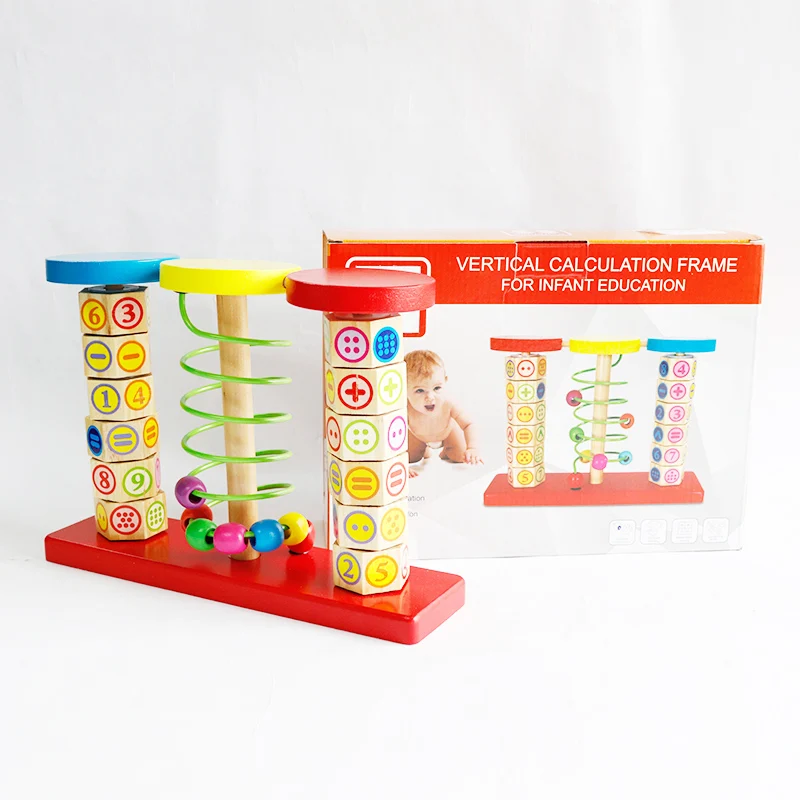 

Wooden Bead Abacus Stand Educational Toys Wooden Abacus Beads Around Arithmetic Rack Math Toy educational toys for children